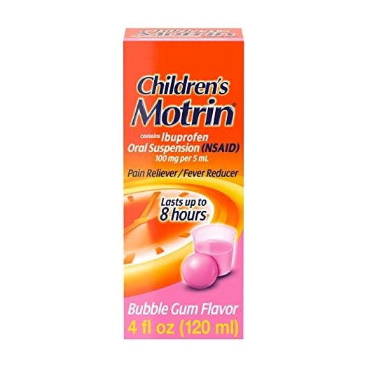 Children's Motrin Oral Suspension Medicine for Kids, 100 mg Ibuprofen, Bubblegum Flavor, 4 fl. oz