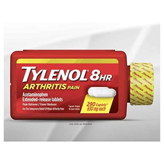 Tylenol Arthritis Pain - Acetaminophen Extended Release Pain Reliver - 290 Caplets 650 mg Each