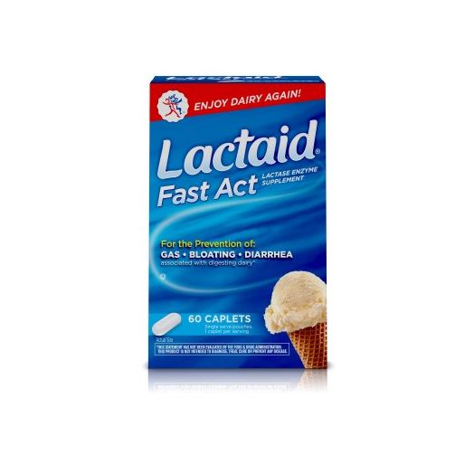 Lactaid Fast Act Lactose Intolerance Relief Pills, 60 single-dose pouches