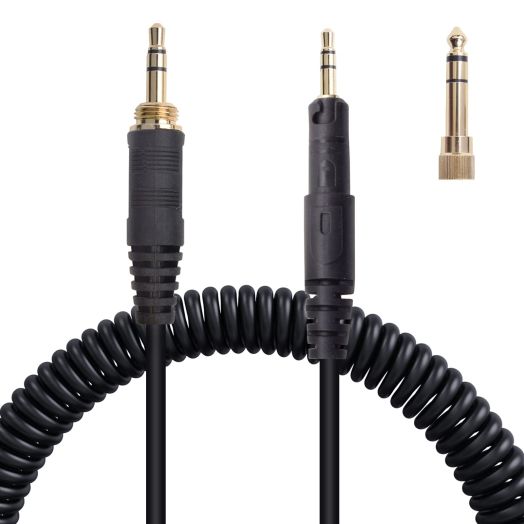 ATH-M50x Replacement Cable, Compatible with Audio Technica ATH-M50xATH-M40xATH-M70xATH-M60x Coiled AUX Headphone Extension Cable with 6.35mm Adapter(4ft extends to 10ft) (ATH-M50x/M40x/M70x)