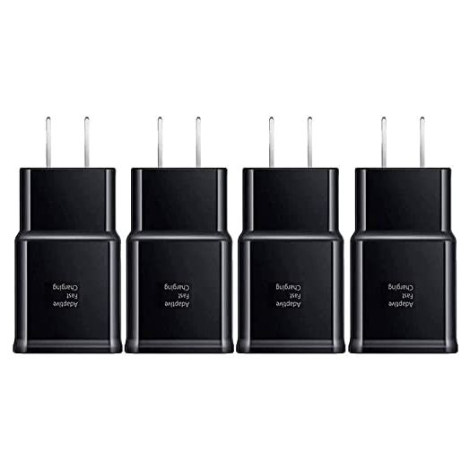 Samsung Adaptive Fast Charging Adapter Quick Charge Charging Block Wall Charger Plug Compatible Samsung Galaxy S22/S22 Ultra/S21/S20/S10/S9/S8/S7/S6 Edge/Note 10 9 8/LG(4-Pack)