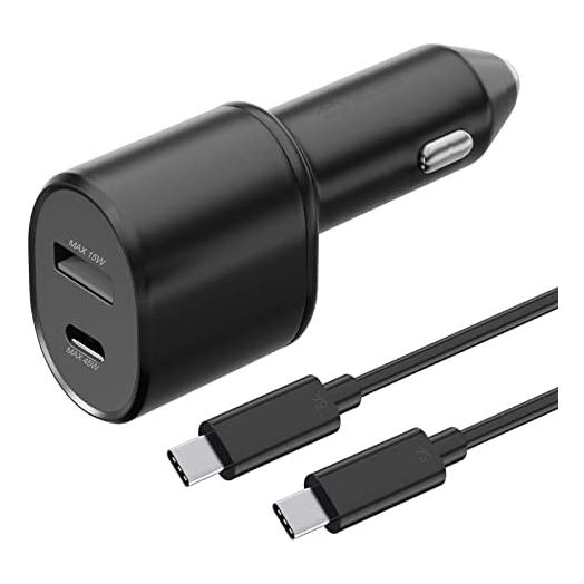 Samsung 60w Car Charger Super Fast Charging 2.0 Dual-Port (45W+15W) with USB C to C Cable fo Samsung Galaxy S22,S21/S21 Ultra/ S21 Plus 5G,Note 10/10+ 5G Z Fold 3 5G, S20/Note 20, Tab S7/S7+