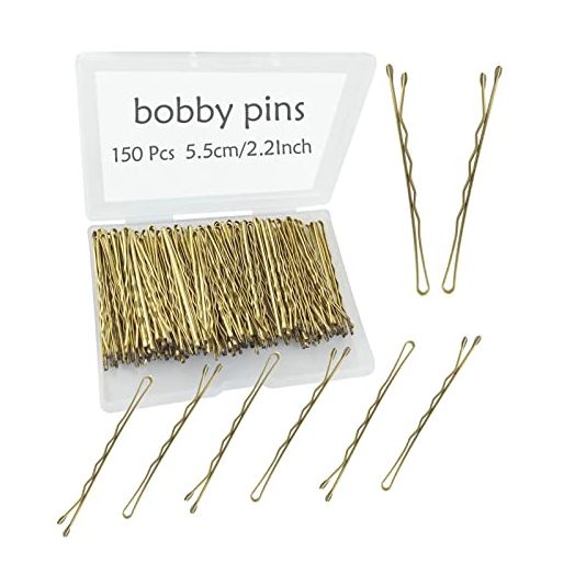 YINGFENG 150PCS 2.2Inch Blonde Bobby Pins, Super Grip Gold Hair Clips with Box, Reusable Non Slip Hair Pins
