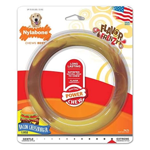 Nylabone Power Chew Smooth Ring Dog Chew Toy Bacon Cheeseburger Large/Giant (1 Count)