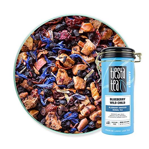 Tiesta Tea - Blueberry Wild Child, Loose Leaf Blueberry Hibiscus Herbal Tea, Non-Caffeinated, Hot & Iced Tea, 5.5 oz Tin - 50 Cups, Natural Flavors, Herbal Tea Loose Leaf Blend