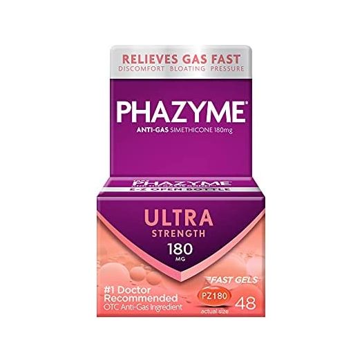 Phazyme Ultra Strength Gas & Bloating Relief, Works in Minutes, 48 Fast Gels