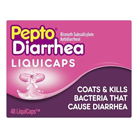 Pepto Diarrhea Liquicaps, Bismuth Subsalicylate, Anti-Diarrhea, Kills Bacteria to Relieve Diarrhea, 48 Liquicaps