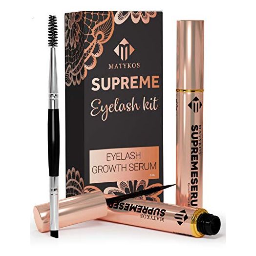 Organic Eyelash Growth Serum - Vegan Lash Enhancer & Primer Improved Formula With Biotin and Oat Grow Peptides for Longer, Thicker Lashes and Eyebrows