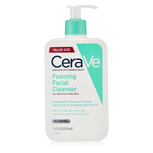 CeraVe Foaming Facial Cleanser | Daily Face Wash for Oily Skin with Hyaluronic Acid, Ceramides, and Niacinamide| Fragrance Free Paraben Free | 16 Fluid Ounce
