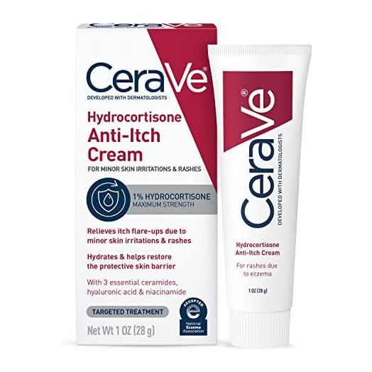 CeraVe Hydrocortisone Cream 1% | Anti-Itch Cream with Temporarily Relief from Rashes with Eczema-Prone & Dry Skin | Itch Relief Cream | Fragrance Free | 1 Ounce
