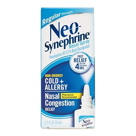 Neosynephrine Nasal Spray for Cold & Sinus Relief, Regular Strength, 0.5 Fl Oz