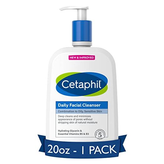Face Wash by CETAPHIL, Daily Facial Cleanser for Sensitive, Combination to Oily Skin, NEW 20 oz, Gentle Foaming, Soap Free, Hypoallergenic