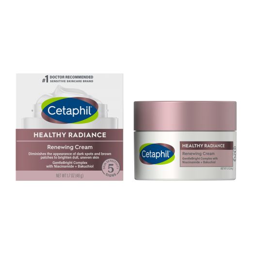 Cetaphil Health Radiance Renewing Cream, 1.7 oz, Visbily Reduces Look of Dark Spots, Brightening Lotion, Designed for Sensitive Skin, Hypoallergenic, Fragrance Free