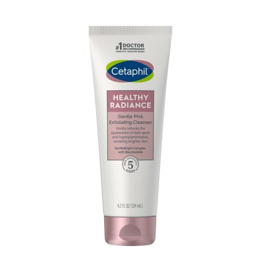 Face Wash by Cetaphil, Healthy Radiance Gentle Exfoliating Cleanser, Brightens and Visibly Reduces Dark Spots and Hyperpigmentation, Designed for Sensitive Skin, Hypoallergenic, Fragrance Free, 4.2 oz