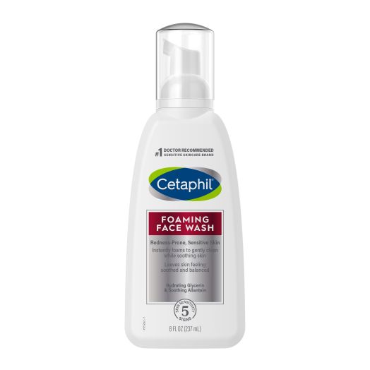 CETAPHIL Foaming Face Wash for Sensitive Skin | 8 fl oz | Gently Cleanses & Calms Sensitive Skin Without Over Drying | Soothes Redness Prone Skin | With Licorice Extract | Non-Comedogenic