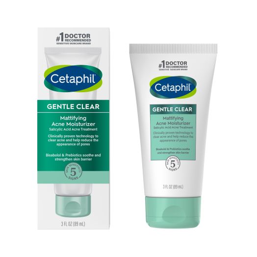 Cetaphil Gentle Clear Mattifying Acne Face Moisturizer Cream With 0.5% Salicylic Acid, 3 fl oz