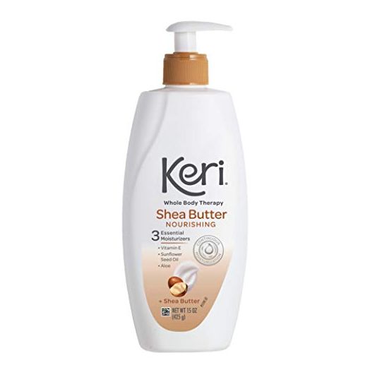 Keri Whole Body Therapy Original Shea Butter Lotion, Continuous Moisturization, 3 Essential Moisturizers (Vitamin E, Aloe and Sunflower Seed Oil) 15 oz.