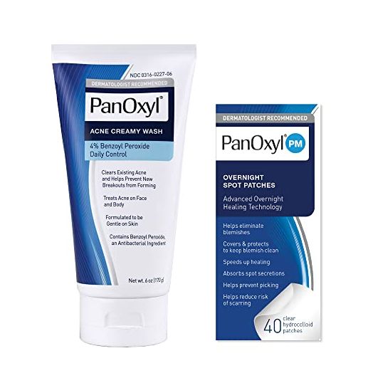 Panoxyl Acne Wash 4% Bundle with PM Patches