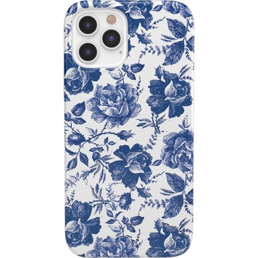 Casely iPhone 11 Pro Floral Case | Rose to Fame | Blue & White Rose Case