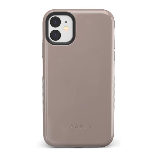 Casely iPhone 11 Case | Taupe on Nude | Solid Beige Aesthetic Cream Case