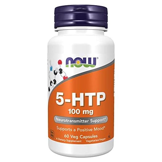 NOW Supplements, 5-HTP (5-hydroxytryptophan) 100 mg, Neurotransmitter Support, 60 Veg Capsules