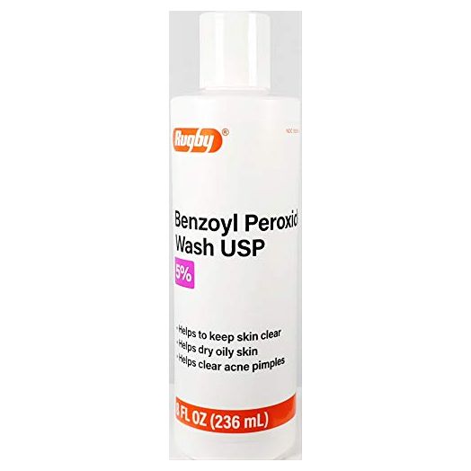 Rugby Benzoyl Peroxide Acne Wash USP 5%, 8 oz Bottle