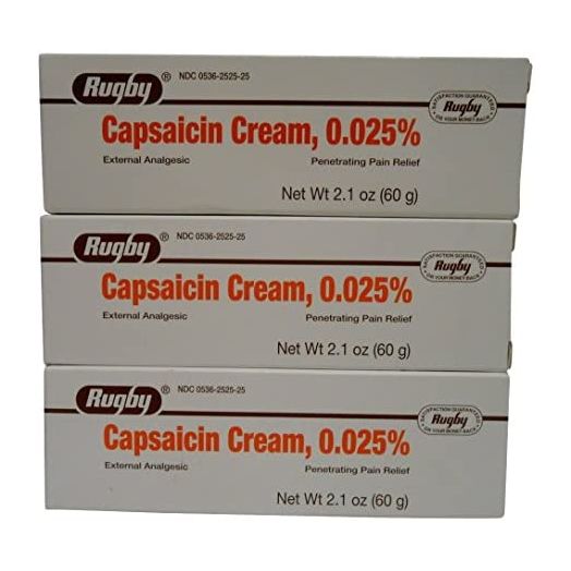 Rugby Capsaicin 0.025% Cream, 2.1 Ounce, 3 Count | Rugby