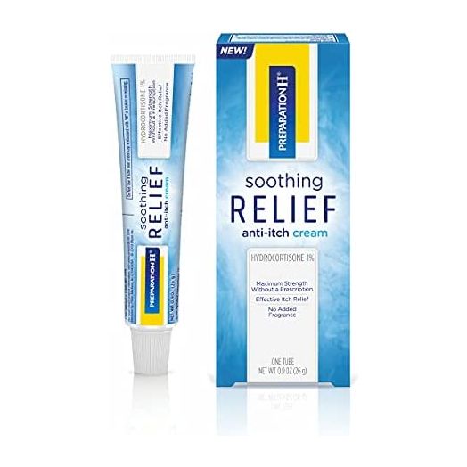 Preparation H Soothing Relief Anti Itch Cream, 1% Hydrocortisone Cream for Butt Itch Relief - 0.9 Oz Tube