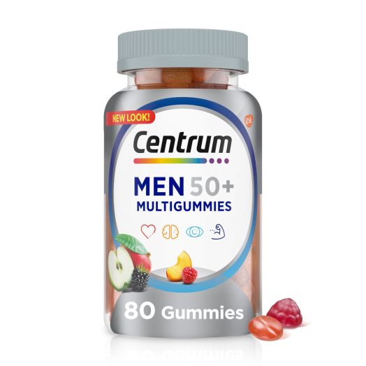 Centrum Multigummies Multivitamin for Men 50 Plus Gummies, Fruit, 80 Ct
