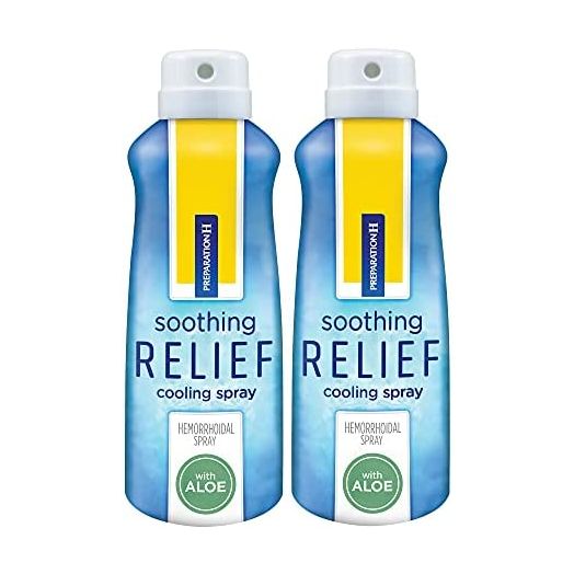 Preparation H Soothing Relief Cooling Spray, No-touch Witch Hazel Spray for Irritated Skin Relief - 2x2.7 Oz Bottles