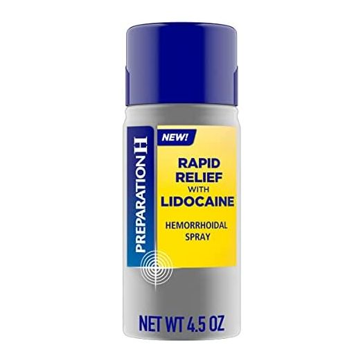 Preparation H Rapid Relief Hemorrhoidal Spray with Lidocaine, No-Touch Numbing Spray for Itching, Burning and Pain Relief - 4.5 Oz Bottle