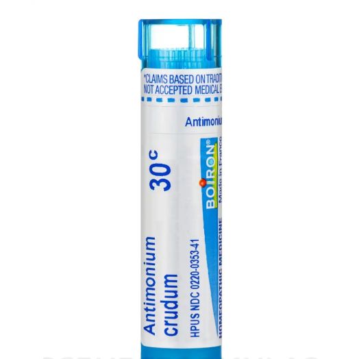Boiron Antimonium Crudum 30C Homeopathic Medicine for Indigestion, 80 Pellets
