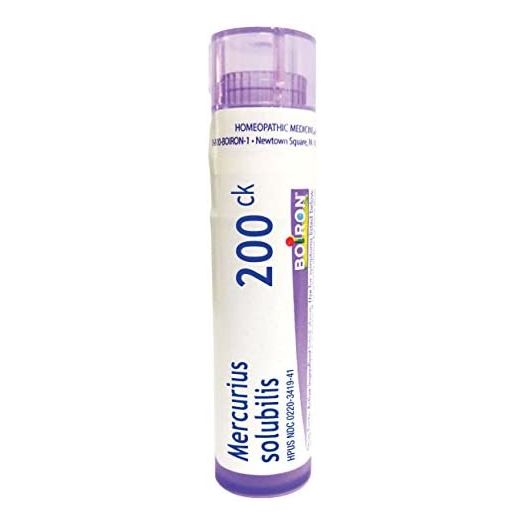 Boiron Mercurius Solubilis 200CK, 80 Pellets, Homeopathic Medicine Sore Throat