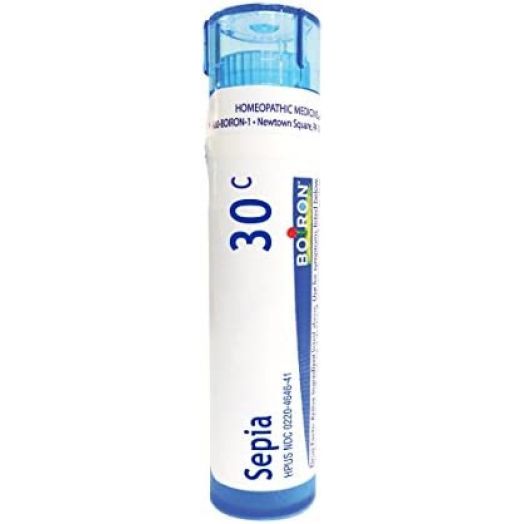 Boiron Sepia 30C Pellets, Homeopathic Medicine for Mood Swings, No Artificial Color, 80 Count