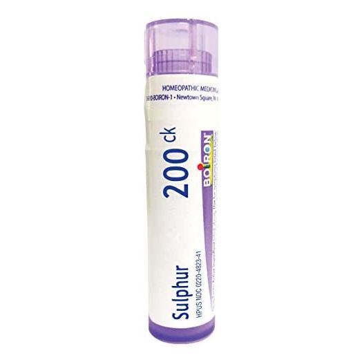 Boiron Sulphur 200C Homeopathic Medicine for Skin Rash, 80 Pellets
