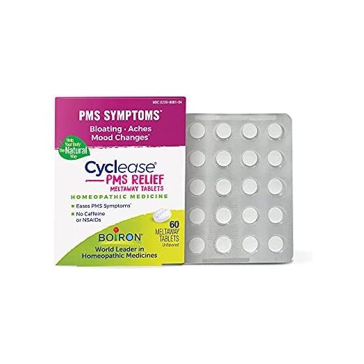 Boiron Cyclease PMS Relief Tablets for Symptoms from PMS of Bloating, Aches, Mood Swings, and Irritability - 60 Count