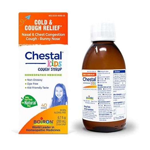 Boiron Chestal Children's Cold and Cough Syrup for Nasal and Chest Congestion, Runny Nose, and Sore Throat Relief - 6.7 Fl oz