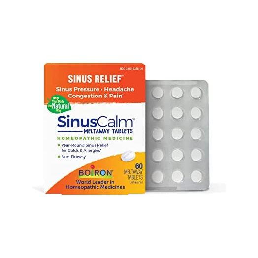Boiron SinusCalm Tablets for Sinus Pain Relief, Runny Nose, Congestion, Sinus Pressure, Headache - 60 Count