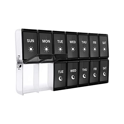 XL Weekly Pill Organizer 2 Times a Day, Fullicon Extra Large Daily Pill Cases Oversized AM PM Pill Box Twice a Day for Vitamin/Fish Oil/Pills/Supplements
