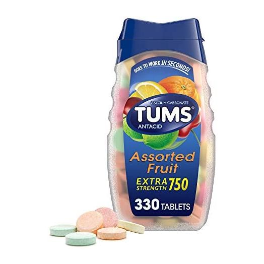 TUMS Extra Strength Antacid Tablets for Chewable Heartburn Relief and Acid Indigestion Relief, Assorted Fruit Flavors - 330 Count