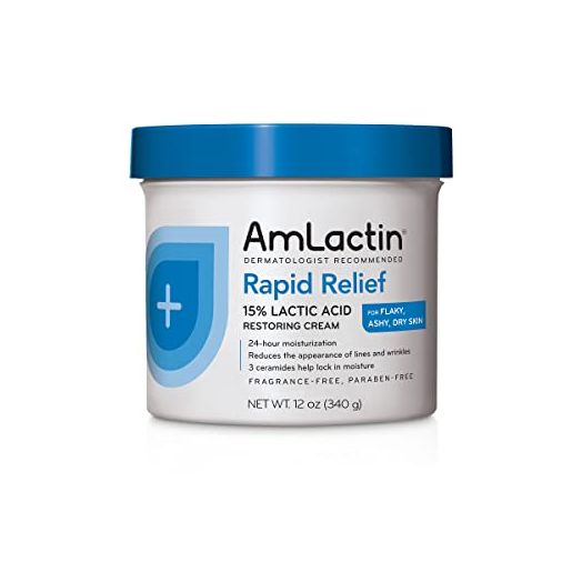 AmLactin Rapid Relief Moisturizing Cream, Hydrating Cream, Body and Hand Moisturizer for Dry Skin - 12 Oz Tub (packaging may vary)