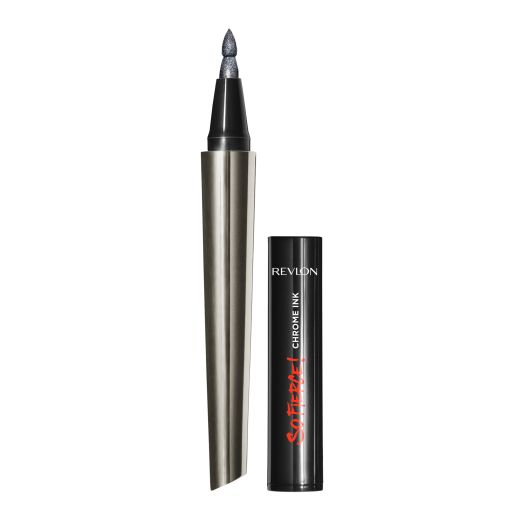 Revlon So Fierce! Chrome Ink Liquid Eyeliner, Longlasting Bold Metallic Pen Liner with Dip Ink Cap for Pearl, Shimmer Blend - 901 Gunmetal