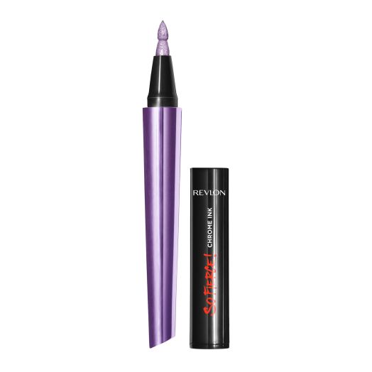 Revlon So Fierce! Chrome Ink Liquid Eyeliner, Longlasting Bold Metallic Pen Liner with Dip Ink Cap for Pearl, Shimmer Blend - 904 Ultraviolet Foil