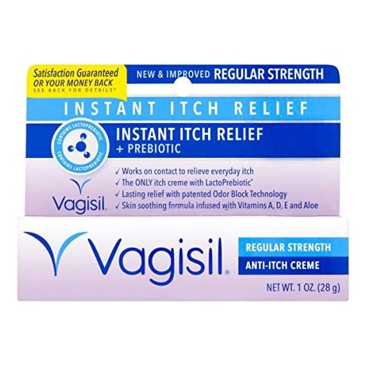Vagisil Regular Strength Anti-Itch Moisturizing Feminine Cream for Women, Gynecologist Tested, Hypoallergenic, Fast-acting and Long-lasting Itch Relief, Vaginal Moisturizer Soothes and Cools, 1 oz