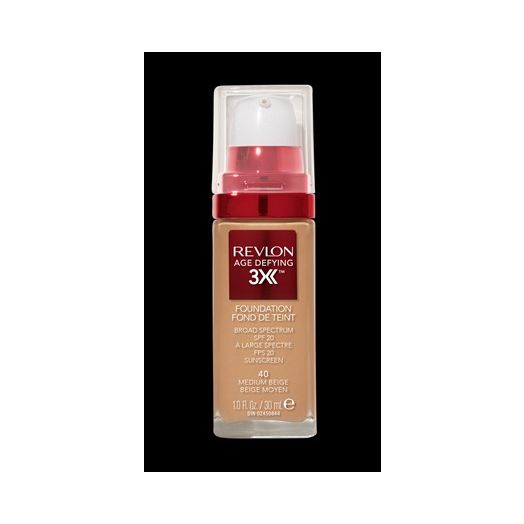 Revlon Age Defying 3X Foundation, 040 Medium Beige, 1 fl oz