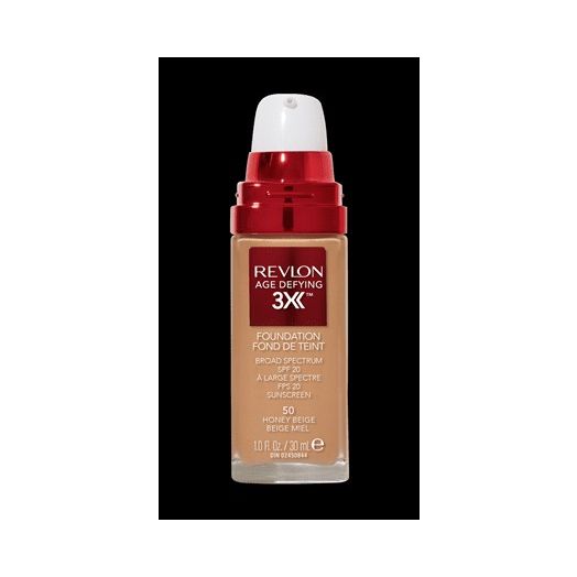 Revlon Age Defying 3X Foundation, 050 Honey Beige, 1 fl oz