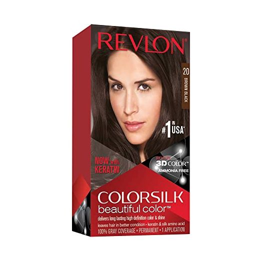 Revlon ColorSilk Hair Color, 20 Brown Black 1 ea