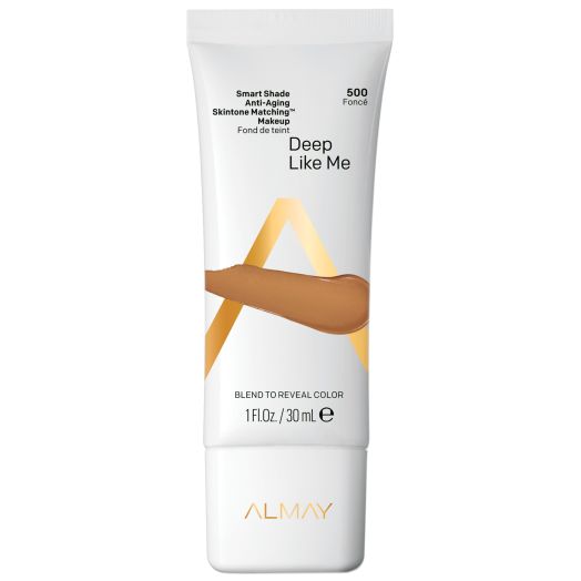Almay Smart Shade Anti-Aging Skintone Matching Makeup, Oil Free, SPF 20, 500 Deep Like Me, 1 fl oz