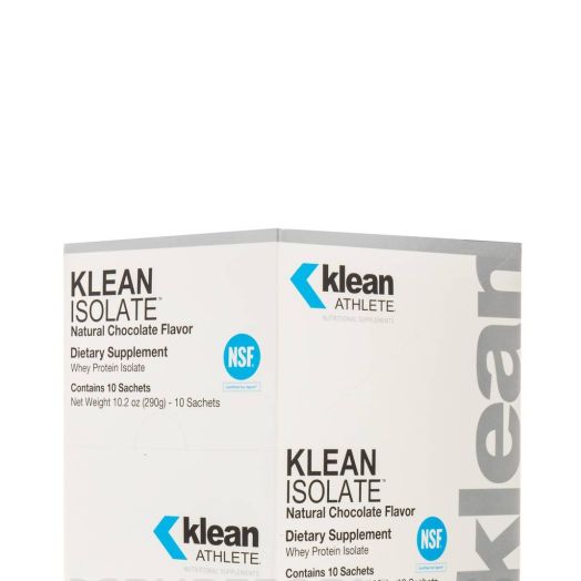 Klean Athlete Klean Isolate, Natural Chocolate Flavor - 1 Box of 10 Single Serving Sachets