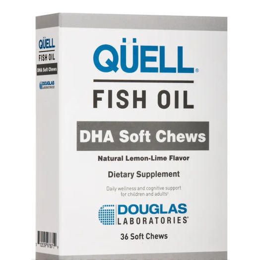 Douglas Laboratories QÜELL Fish Oil DHA Soft Chews, Natural Lemon-Lime Flavor - 36 Soft Chews